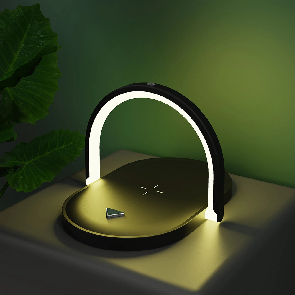 2022 15W Qi Fast Phone Charger Creative Gifts Night Lamp 3 in 1 Desktop Wireless Charger Audio for Mobile Phone Charging Holder